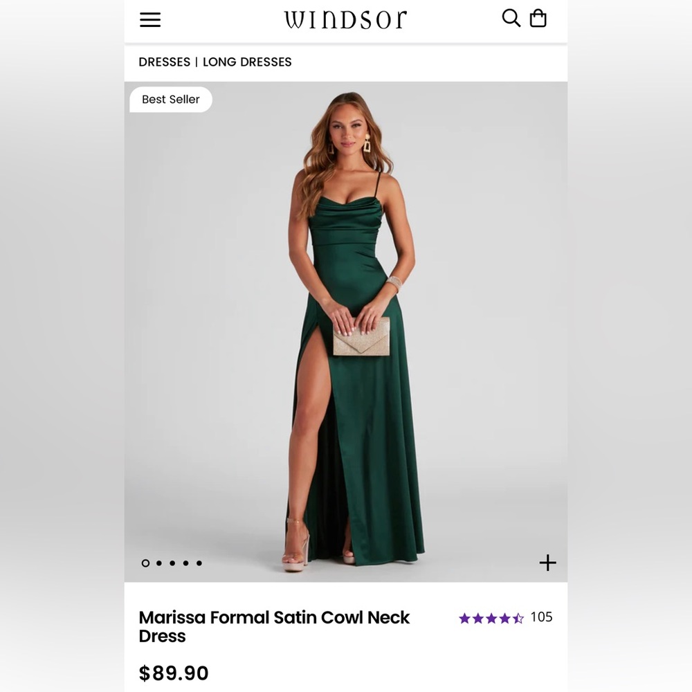 Windsor Formal Satin Cowl Neck Dress